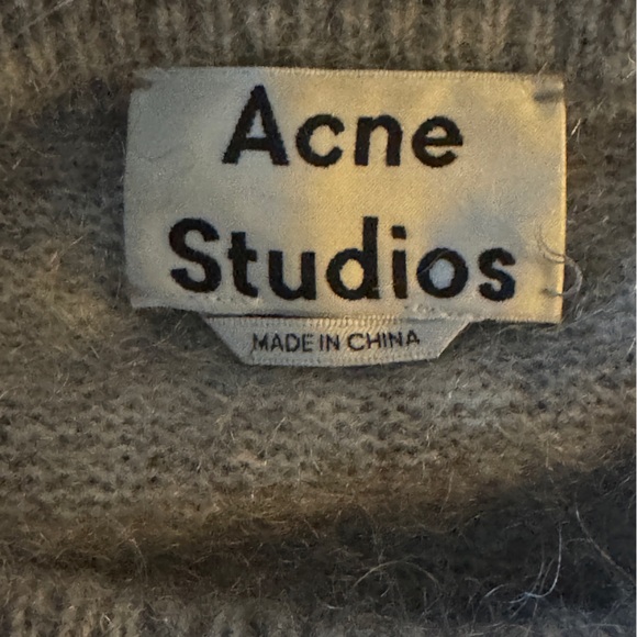 Acne Studios Heathered Gray Women's Crew Neck Sweater - Picture 3 of 4